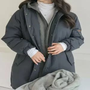 국내제작 3종 여성 고급 면100% (5온스누빔안감) 후드 롱 사파리 누빔 야상점퍼 겨울