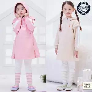 [팬콧키즈] 하트덕 하프 집업 세미오버 후드 기모 원피스+레깅스세트_PKTHISU90W