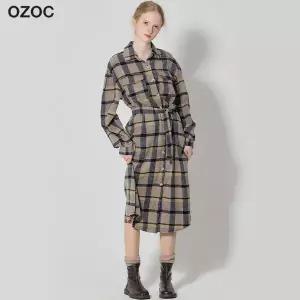 [르오트] 체크 셔츠 롱 원피스 (택가격 119000원)