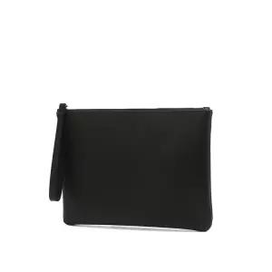 [헤지스]헤지스 블랙 로고장식 가죽 클러치백 WIBA4F940BK