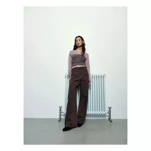 (125921BPDD) [에잇세컨즈] 가먼트다잉 와이드 테이퍼드 데님 브라운 463814