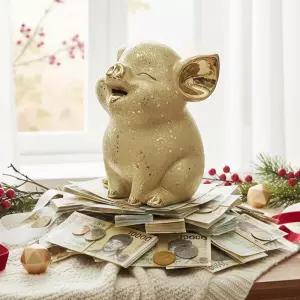 웃는 복덩이 황금돼지 초대형 저금통 개업 선물 집들이 재물 행운 이벤트