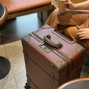 대형 수화물 학생용 캐리어 빈티지 여행용 레트로