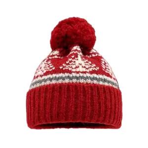 크리스마스 털모자 니트 비니 털방울 방한 모자 레드 겨울 방풍 귀여운 겨울모자