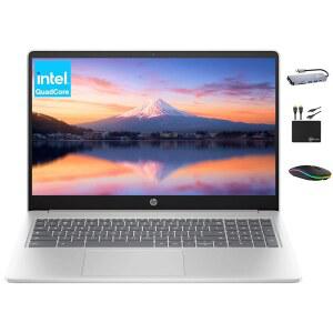 크롬북 2025 프리미엄 노트북 학생 비즈니스, 15.6인치 HD 디스플레이, 쿼드코어 인텔 N200 프로세서, 8GB RAM, 564GB 스토리지(64GB eMMC+ 500GB Ext), UHD 그래픽, Wi-Fi, 크롬 OS + Marxol 액세서리