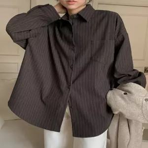 [09초이스] 나율 루즈핏 스트라이프 셔츠 85520 빅사이즈 여성의류