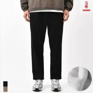 남자 겨울 기모 밴딩 테이퍼드 면바지 스판 빅사이즈 블랙 베이지