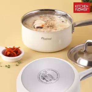 IH 플래티나 통3중 스테인리스 크림 편수 냄비 16CM 인덕션 및 모든 열원 전기레인지 하이라이트 전기렌지