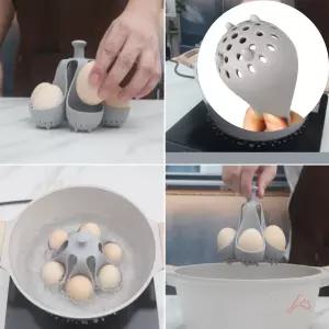 현대인몰 깨짐 없이 반숙 완숙 만드는 계란 삶기 국자 도구 안전한조리 에그타이머 국자형홀더