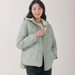 [지센] 자수퀄팅 후드 경량패딩 LCLWOA26_LK