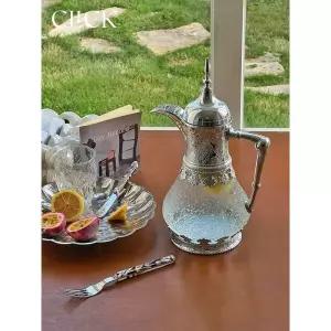 앤틱 실버 유리 물병 램프 인테리어 엔틱