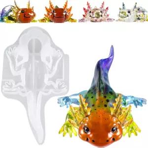 레진 라지 액솔로틀 몰드 실리콘 3D 디테일 동물 유연하고 간편한 탈형 에폭시 미술 공예 선물 홈 데코용