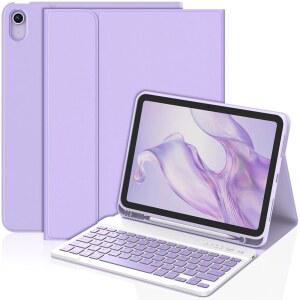 KBCASE 아이패드 에어 11인치 (M3/M2) 2025/2024용 케이스, 키보드 포함, 5세대/4세대/아이패드 프로 11 2018용, 펜슬 홀더가 있는 탈착식 무선 태블릿