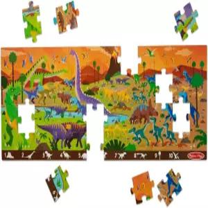 멜리사 더그 공룡의 땅 디노 테마의 검색 및 찾기 점보 바닥 퍼즐 학습 활동이 포함된 48피스 직소 길이