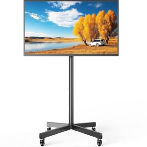23-60인치 LCD LED 평면/곡선 패널 화면을 위한 바퀴가 달린 USX 마운트 모바일 TV 카트 롤링 TV 스탠드 높이 조절 가능한 바닥 스탠드 최대 99Lbs 휴대용 스탠드 최대 VESA 400x400mm