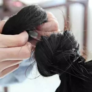 올림머리 가발 블랙 헤어 핀