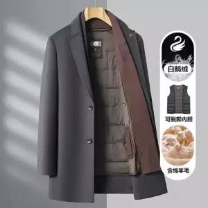 남성 캐주얼 정장 자켓 울 코트 하프기장 리버시블 넥 겨 도톰 구스다운 내피 MODU4
