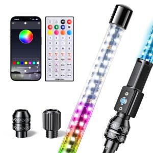 블루투스 APP 리모컨 DIY 색상 및 400개 이상의 패턴이 포함된 Ehaho 4FT LED 보트 내비게이션 라이트 NavLight 쇼 채찍 보트용 스턴 라이트를 실행하는 Nav Lights 극 앵커