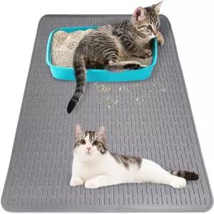 아파탈 고양이 깔때기 매트 36인치 x 20인치 방수 고무 박스 미끄럼 방지 및 부드러운 실내 바닥용