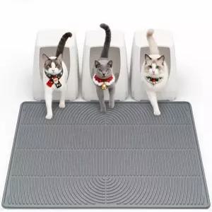 모라 펫 고양이 깔때기 매트 초대형 40인치 X 28인치 실리콘 박스 방수 미끄럼 방지 비산 청소하기 쉽고