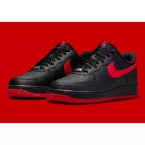 나이키 에어 포스 1 로우 07 LV8 뱀프스 남성용 블랙 레드 스포츠 스니커즈 FJ414