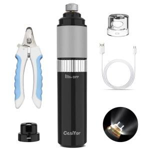 카시포견 네일 그라인더 10시간 근무 시간 강력한 전문가용 조용한 전기 애완동물 트리머 스텝리스 속도 조절 무통 파일 대형 중형 소형견 및 고양이용