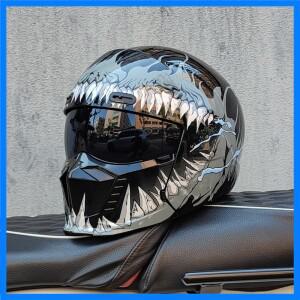뉴 레트로 오토바이 헬멧 다기능 조합 헬멧 블랙 워리어 스콜피온 헬멧