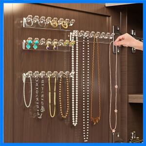 8홀 벽걸이형 보석 보관 랙 3개 세트 목걸이 팔찌 및 귀걸이 후크 포함 - 엉킴 방지 디스플레이 랙 j