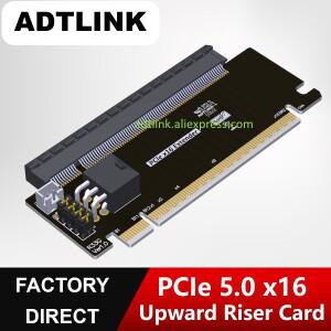 ADTLINK PCIe 5.0 x16 - 어댑터 업워드 1U PC 케이스 2U 하프 높이 풀 높이 라이저 카드 Gen5