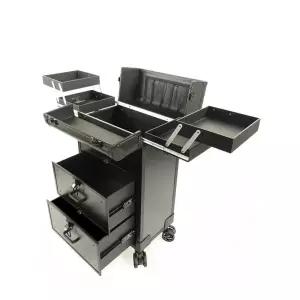 메이크업 박스 캐리어 전문가용 미용가방 아티스트 네일 조명 이동식 정리함 미용