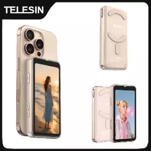 텔레신 마그네틱 폰 셀피 모니터 스크린 브이로그 셀피 아이폰 안드로이드용 무선 리모컨 마그세이프 줌 컨