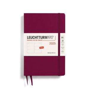 [미국배송] LEUCHTTURM1917 - 주간 플래너 2025 하드커버 페이퍼백(B6+) 포트 레드(2025년 1월 1일 12월 31일)
