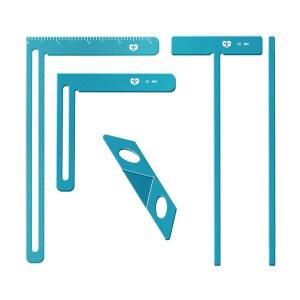 Sthmeyue 알루미늄 제본 도구 세트 5p u2013 내구성 금속 스크랩북 및 바인더 키트(Tu2011Ruler, 코너 마이터, 척추 스페이서, 저널 사진 앨범용 디바이더 프로페셔널 템플릿 포함)