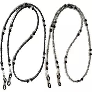 안경 끈 걸이 체인 여성용 구슬 유리 안경줄 검정색 선글라스 목걸이 고리