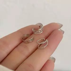 패션 이어커프 귀안뚫는 귀걸이 3종 세트 실버