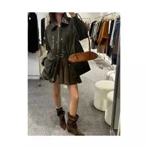 여성용 웨지힐 양가죽 스틸레토 스웨이드 키높이 슬림핏 부츠 빈티지 웨지 CH5