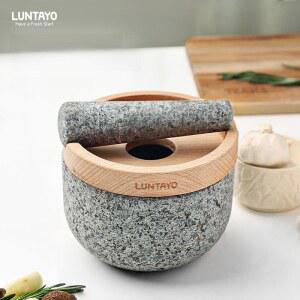 가정용 천연 화강암 분쇄기 미니맷돌 멧돌 깨절구 찧는 20x30 목제 콩물 스탠드 디자인