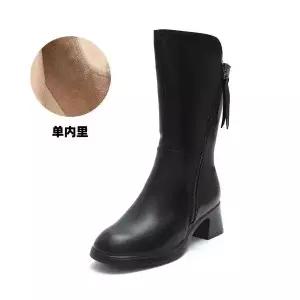 여성 신발 힐펌프스 웨지힐 슈즈 가을 겨울 미들 속굽 부츠 빈티지 몰드창 가죽 MF4