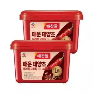 해찬들 우리쌀로 만든 태양초 매운 고추장 500g x2개