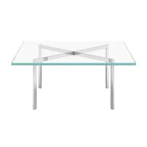 바르셀 유리 테이블 미스반데어로에 강화유리 티테이블 정사각