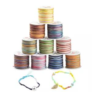 매듭공예 다채로운 그라데이션 45M 매듭 실 끈 16종 팔찌만들기세트