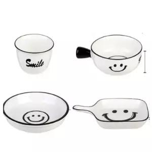 고품질 공기 식기세트 대접 스마일 도자기 식기세트 1인 밥공기 (WFK6IPL)