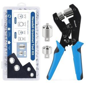 뉴델리 그로밋 툴 키트 3/8 1/4인치 플라이어, 패브릭 타프 가죽 10mm 6mm 펀치 아일렛 도구용 500쌍 3/8인치 금속 및 포함