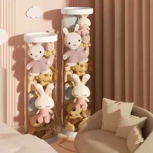 솜인형 보관함 투명 원통형 장난감 직경 인형 수납 투입구