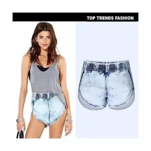 EAMT 여자 데님 스포티 비치 핫팬츠 리조트룩 YJ4