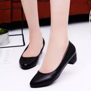 [하프클럽/]검정 면접화 면접 구두 낮은굽 3.5cm 신발 여성