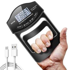 [미국배송] 396파운드 / 180KG 그립 강도 측정기 트레이너 - LCD 디스플레이가 장착된 다이나모미터 핸드그립 측정기 스포츠 학교 및 가정용 휴대용 강화 운동기(396파운드 180KG)