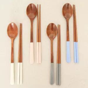파스텔 옻칠수저 4인세트 옻칠수저세트 옻칠숟가락 옻칠젓가락