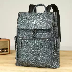 희귀소재 리얼 가오리가죽 남성 백팩 진주어가죽 비지니스 데일리