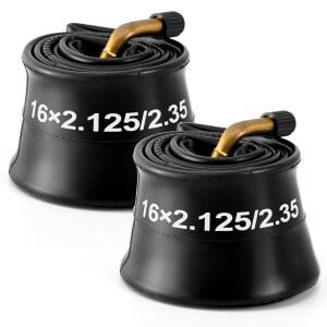 14/16x 2.125-2.35 자전거 내부 튜브 - 금속 구부러진 밸브가 있는 튼튼한 튜브, 2.125인치 전기 스쿠터 E-Bike용 각도 밸브 스템이 및 14/16인치